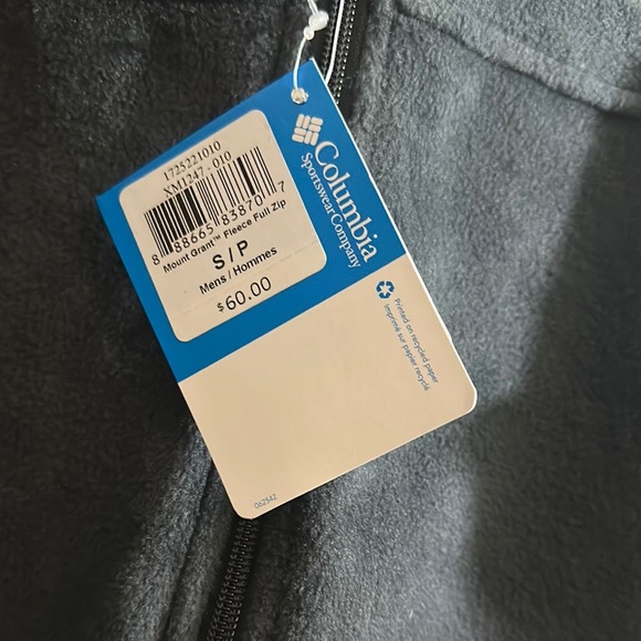 Columbia Men's Black fleece zip up Jacket size small - Picture 2 of 4